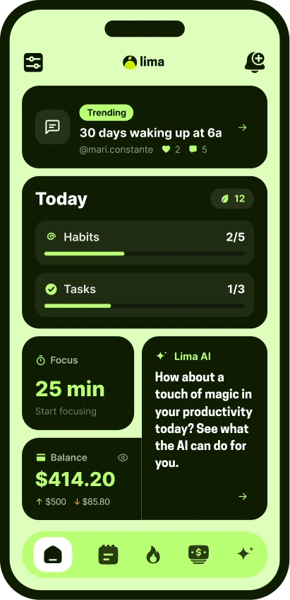 Lima home screen